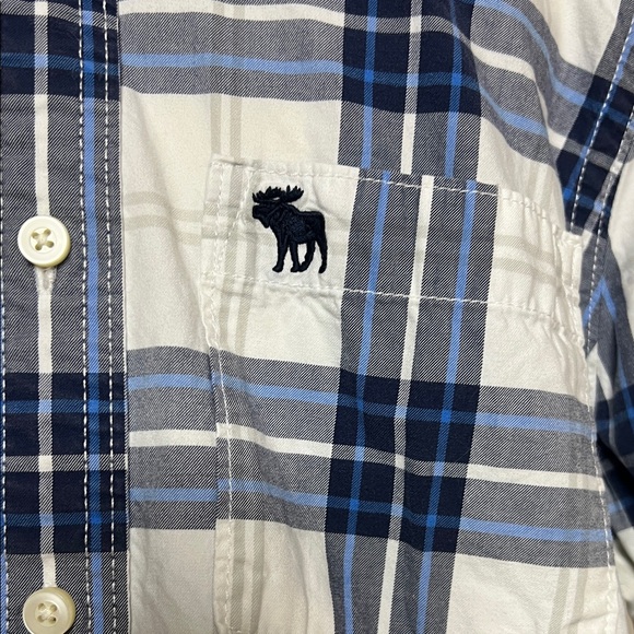 Abercrombie & Fitch Navy and White Plaid Shirt - Picture 5 of 9